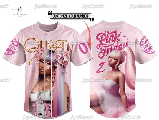 Personalized Nicki Minaj Baseball Shirt, Pink Friday 2 Jersey Shirt, Nicki Minaj Shirt, Nicki Minaj Gag City Tour, Nicki Minaj Fan Merc