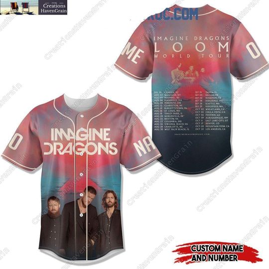 Discover Imagine Dragons Band T-Shirt, Loom America Tour 2024 Baseball Jersey, Imagine Dragons Concert Jersey For Fan,  Imagine Dragons Band Merch