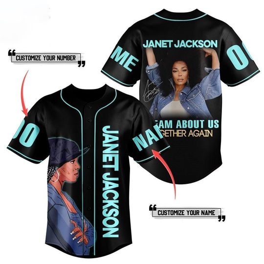Janet Jackson Baseball Jersey, Together Again 2024 Tour T-Shirt, Personalized Baseball Jersey, Janet Jersey Shirt, Janet Jackson Jersey