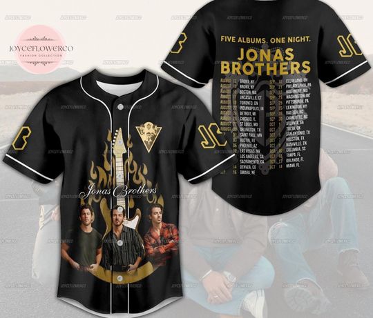 Discover Jonas Brothers Baseball Jersey, Jonas Brothers Five Albums One Night The World Tour Jersey, Jonas Brothers Tour Jersey, Jonas Fan Gift