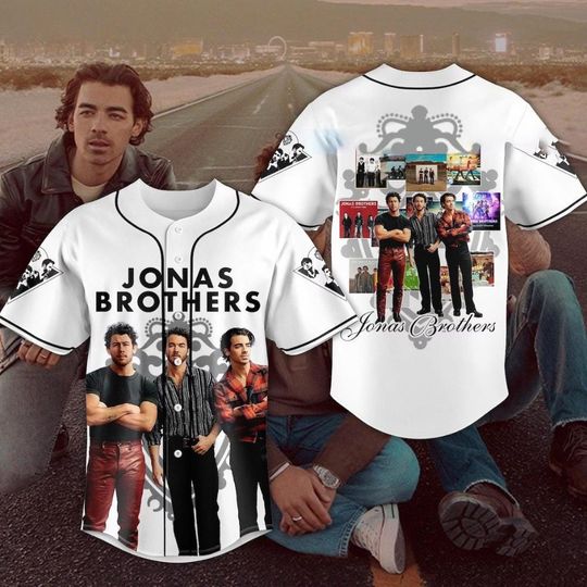 Discover Jonas Brothers Baseball Jersey, Jonas Brothers Five Albums One Night The World Tour Shirt, Vintage Boy Band Gift
