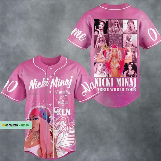 Nicki Minaj Baseball Shirt, Nicki Minaj Tour Jersey, Pink Friday 2 Jersey Shirt, Nicki Minaj Shirt, Custom Name Shirt, Gag City Tour