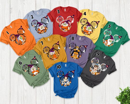 Seven Dwarfs Shirt,Snow White And Seven Dwarfs Halloween Shirt, Disney Hallowee Shirt
