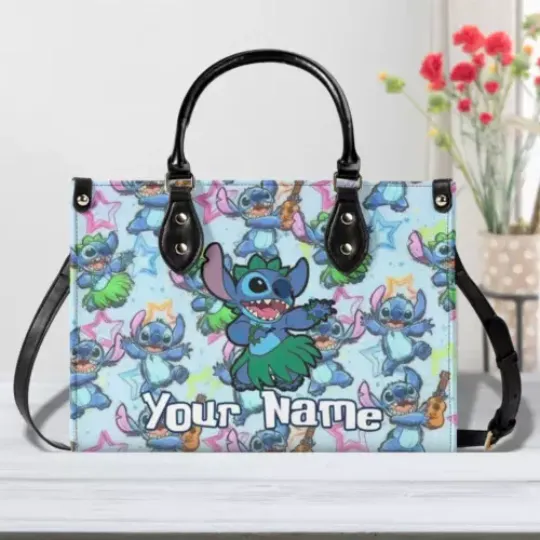 Discover Personalized Stitch Leather Handbag, Disney Lethal Handbag, Gift For Her