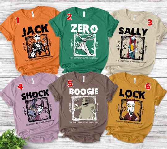 Vintage Nightmare Before Christmas Characters Group Shirt, Disney Halloween Shirt