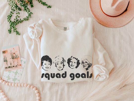 Discover Stay Golden Squad Goals Sweatshirt, Retro TV Show Fan Sweatshirt, Funny Graphic Unisex Lightweight Crewneck Sweatshirt