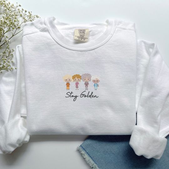 Stay Golden Nostalgia Shirt | Golden Stay Golden Inspired Embroidered Crewneck | Throwback Sweatshirt
