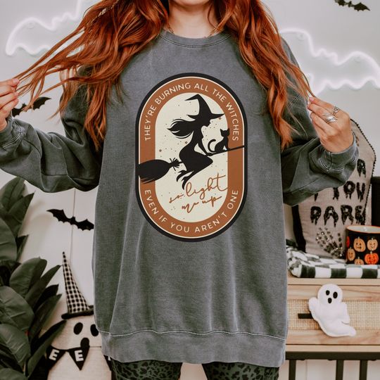 COMFORT COLORS They're Burning All The Witches Sweater, Halloween Reputation Lyrics Shirt, In My Reputation Era, Fangirl Lyrics Sweatshirt