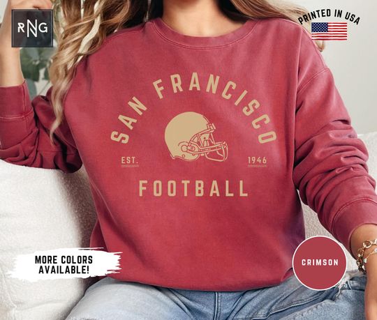 San Francisco Football Sweatshirt, 49ers Football Sweatshirt, San Francisco Football Crewneck, San Fran Sports Apparel, 49ers Football Gift
