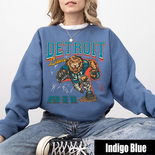 Discover Detroit Lions Football Sweatshirt/ Lions Football Crewneck/ Bootleg Detroit Football Shirt/ Detroit Sports Sweatshirt Detroit Football Shirt