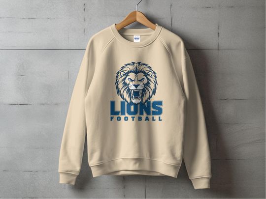 Discover Lions Football Sweatshirt Lions Crewneck Detroit Football Sweater Lions football gift for dad Lions gift for him football gift detroit