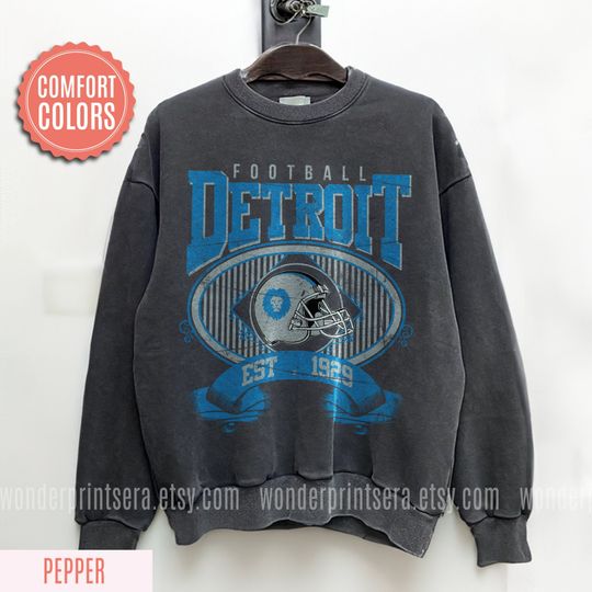 Discover Detroit Football Comfort Colors Vintage Style Sweatshirt, Detroit Football Tee, Detroit Football Shirt,Detroit Sweater,Sunday Football