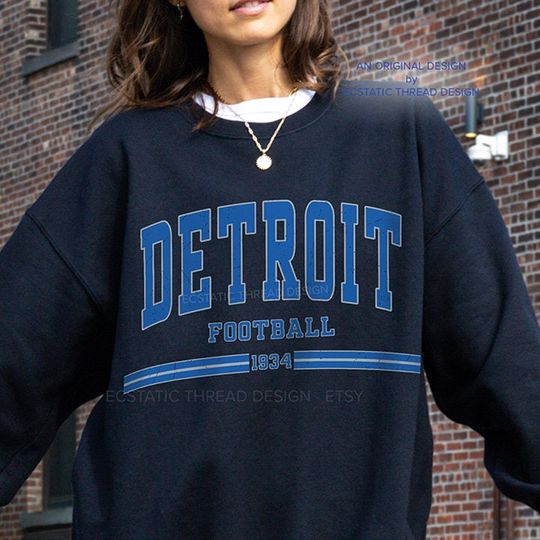 Discover Vintage Detroit Football Sweatshirt, Distressed Detroit Football, Detroit Sweatshirt, Detroit Fan Gift, Detroit Crewneck, For Women and Men