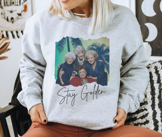 Discover retro vintage look sweatshirt,  Stay Golden - Stay Golden Unisex pullover jumper ugly christmas sweater unisex / mens / kids