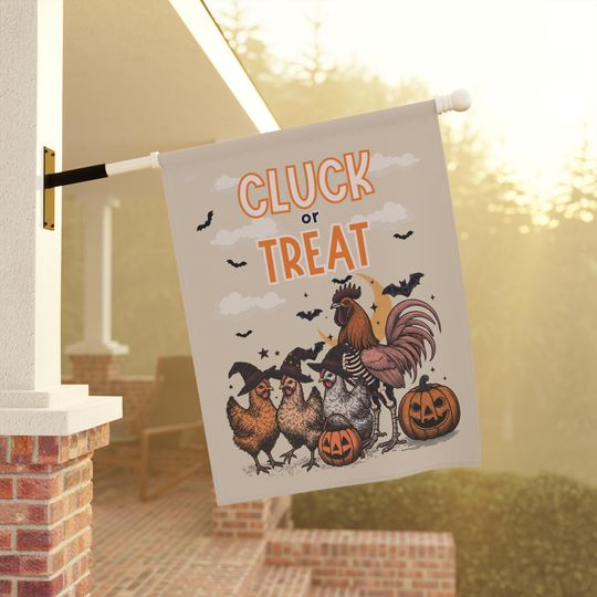 Groovy Halloween Flag Farm Animal Chicken Coop Haunted Mansion Fall Porch Decor Pumpkin Patch Sign Stay Spooky Disco Cowgirl Gift for Her