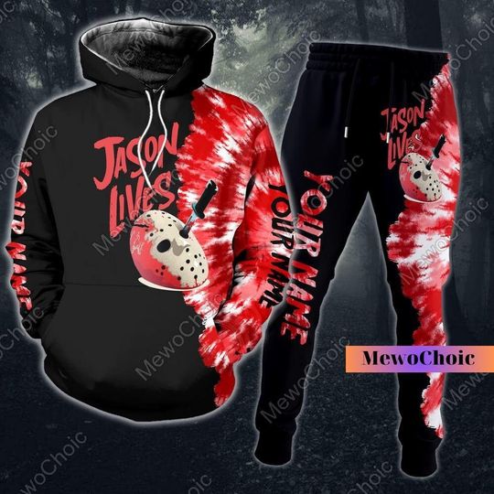 Discover Jason Voorhees Hoodie, Personalized Jason Hoodie, Halloween Jason Sweatshirt, Jason Jogger Pants, Custom Hoodie, Horror Movie Shirt