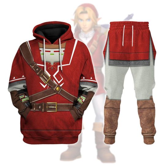 Link Goron Tunic Attire Cosplay Costume Hoodie, Unisex Sweatshirt, Tears Of The Kingdom, Zelda Totk Shirt, Zelda Sweatpants Cosplay