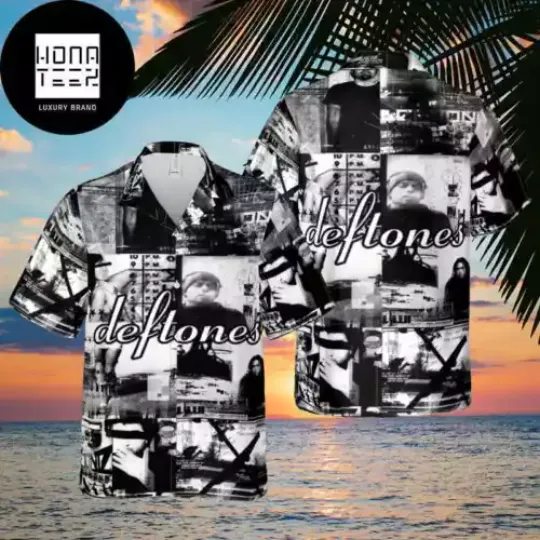 Discover Deftone Album Covers Black And White Color 2024 Trendy Hawaiian Shirt