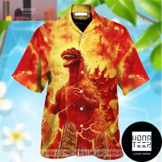 Discover Monster Character god zilla Classic Firer 2024 Trending Hawaiian Shirt