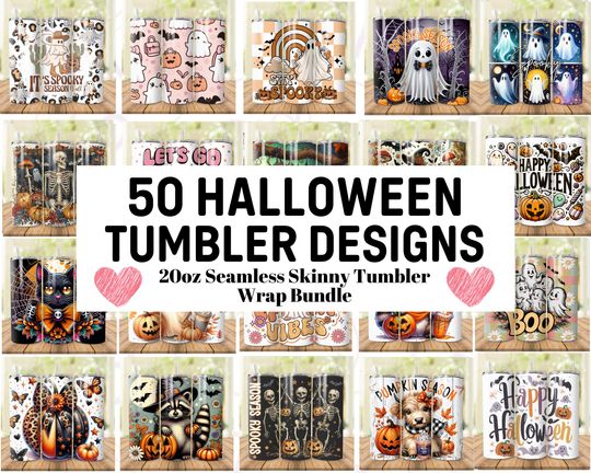 Discover 50 Halloween Seamless Bundle Png Tumbler Wrap 20 oz Skinny Sublimation Bundle Tumbler Png, Spooky Tumbler Bundle Digital Download Png Bundle