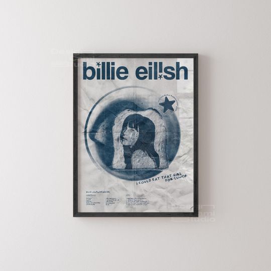 Discover Billie Eilish Poster, Billie Eilish Print, Music Inspired Poster, Billie Eilish Hit Me Hard And Soft Album