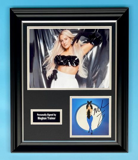 Discover Meghan Trainor Signed Photo In Luxury Handmade Wooden Frame & AFTAL Member COA Autograph Music Memorabilia Timeless Poster
