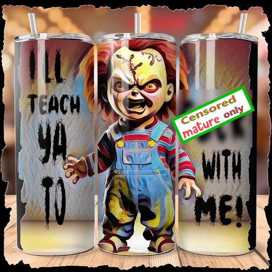 Chucky Digital Download Horror / Halloween 20 oz Skinny Tumbler Wrap Sublimation Design Sublimation PNG Designs Instant Download Horror