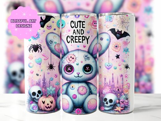 Discover Pastel Goth Tumbler Wrap, 20 oz Skinny Tumbler Sublimation Design, Halloween Tumbler Wrap, Pastel Goth PNG, Trendy PNG, Digital Download