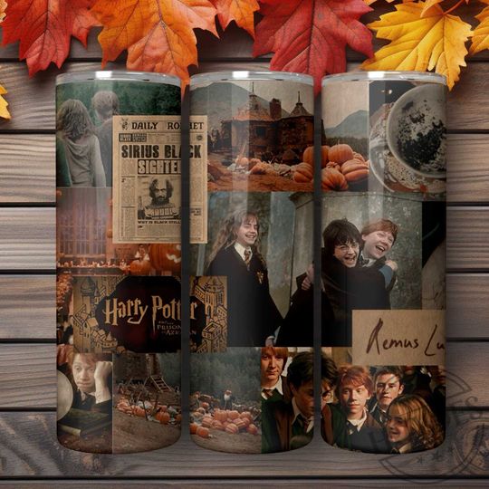 Halloween Harry Potter 20oz Skinny Tumbler Wrap, Halloween Horror Movie Tumbler Design, Halloween Characters Movie Wallpaper