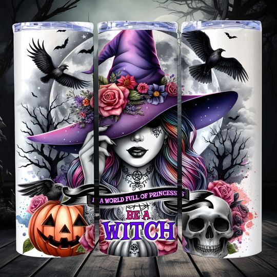 Discover Feeling Witchy Halloween Tumbler Wrap, Witchy Vibes Tumbler PNG, Halloween Tumbler Wrap, 20oz Skinny Sublimation Tumbler Design