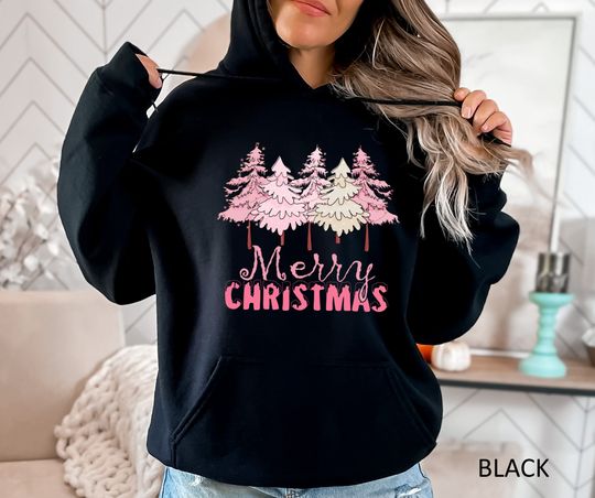 Discover Merry Christmas Hoodie, Christmas Gift Hoodie, Xmas Gift Sweatshirt, Christmas Party Hoodie, Holiday Gift Hoodie, Christmas Trees Sweatshirt