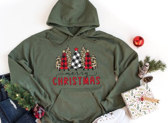 Discover Christmas Hoodie, Christmas trees hoodie, merry Christmas hoodie, Buffalo trees hoodie, Funny and Happy Christmas, Christmas gift Hoodie
