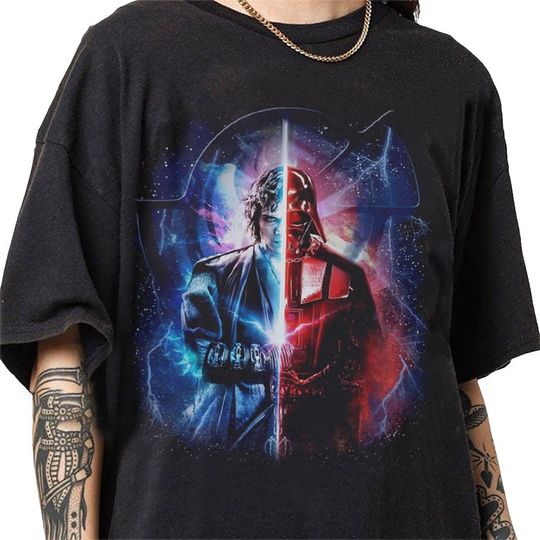 Anakin Skywalker Darth Vader 90s Vintage Bootleg Style T-Shirt, Classic Retro Graphic Unisex Tee Gift For Men and Women
