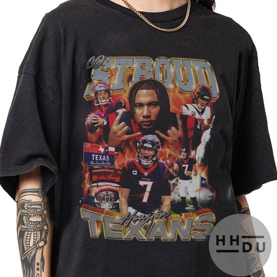 Discover CJ Stroud 90s Vintage Bootleg Style T-Shirt, Classic Retro Graphic Unisex Tee Gift For Men and Women