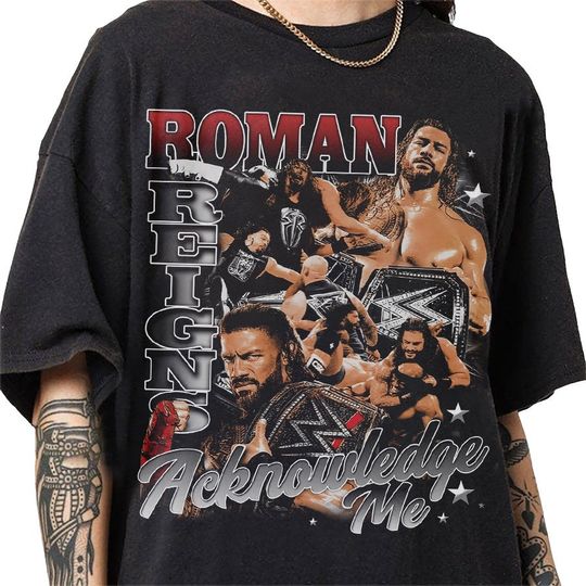 Roman Reigns 90s Vintage Bootleg Style T-Shirt, Classic Retro Graphic Unisex Tee Gift For Men and Women