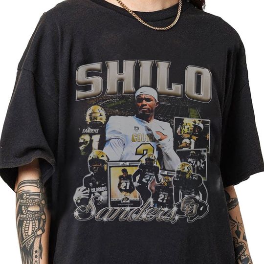 Discover Shilo Sanders 90s Vintage Bootleg Style T-Shirt, Classic Retro Graphic Unisex Tee Gift For Men and Women
