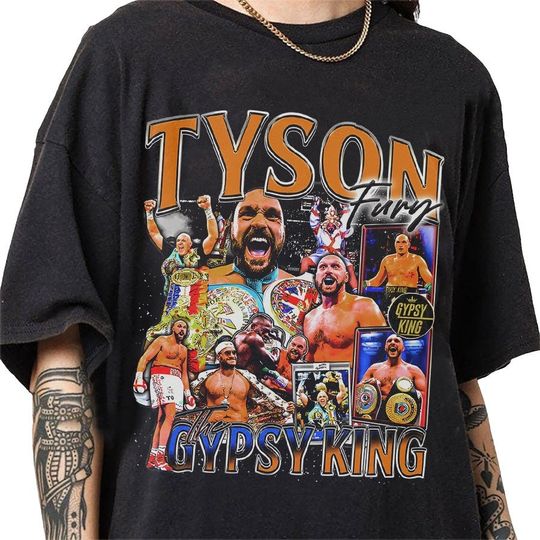 Discover Tyson Fury 90s Vintage Bootleg Style T-Shirt, Classic Retro Graphic Unisex Tee Gift For Men and Women