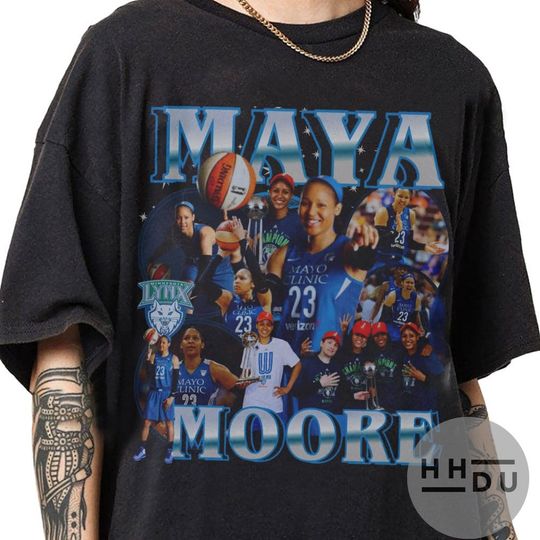 Maya Moore 90s Vintage Bootleg Style T-Shirt, Classic Retro Graphic Unisex Tee Gift For Men and Women