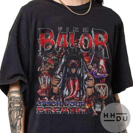 Discover Finn Balor 90s Vintage Bootleg Style T-Shirt, Classic Retro Graphic Unisex Tee Gift For Men and Women