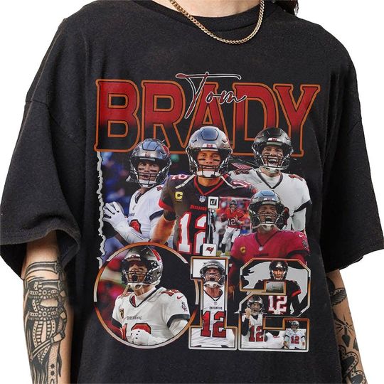 Tom Brady 90s Vintage Bootleg Style T-Shirt, Classic Retro Graphic Unisex Tee Gift For Men and Women