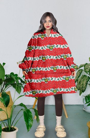 funny character Christmas Hooded Blanket, funny character Pattern Snug Oversized Wearable Hoodie Blanket, Hoodie 3D, Holiday Hooded Blanket