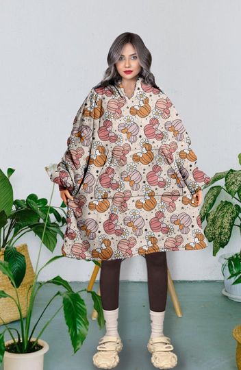 Discover Halloween Pumpkin Hooded Blanket, Disney Halloween Snug Oversized Wearable Hoodie Blanket, Hoodie 3D, Holiday Hooded Blanket