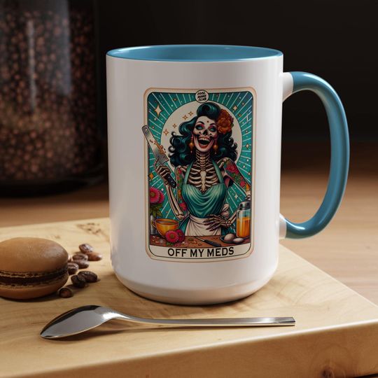 Discover Skeleton Mom Accent Coffee Mug - Mental Health Halloween Mama,  Skull Mom Mug, Gift for Her, Gothic Coffee Cup