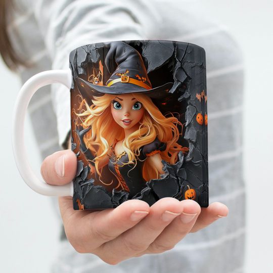 Discover 3D Halloween Mini Classic Cartoon Character Mug Wrap Resizable Mug Sublimation Wrap