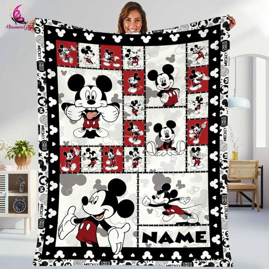 Discover Personalized Mickey Mouse Blanket, Disneyland Mickey Blanket, Mickey Mouse Birthday Gifts, Christmas Gift, Mickey Fleece Blanket