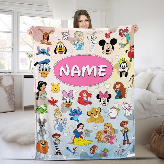 Discover Personalized Disney Mickey and Friends Princess Blanket/Disney Pixar Toy Story WDW Disneyland Blanket/Disney Christmas Gift for Kids
