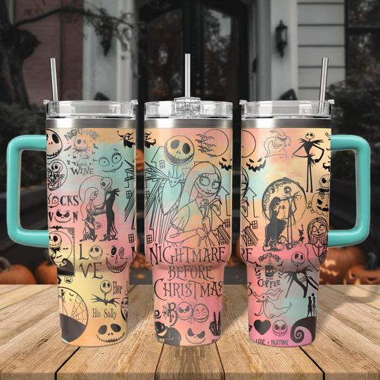 Discover Nightmare Before Christmas Engraved 40oz Tumbler, Nightmare 40oz Tumbler, NBC Tumbler, Halloween Engraved Tumbler, Spooky Tumbler