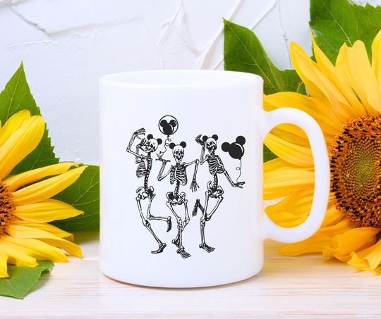 Discover Dancing Disney Skeletons Coffee Mug, Halloween Lover Gift, Disney Coffee Mug, Coffee Lover Gift, Disney Gifts, Disney Mug