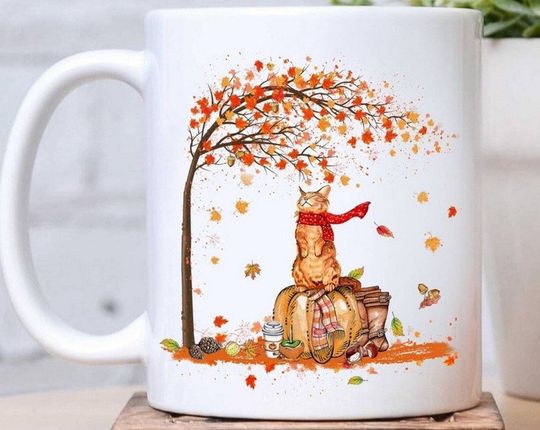 Discover Autumn Cat Mug, Its Fall Yall Mug, Funny Gift For Halloween, Cute Fall Mug, Fall Decor, Thanksgiving Gift, Autumn Decor Mug, Gift For Her