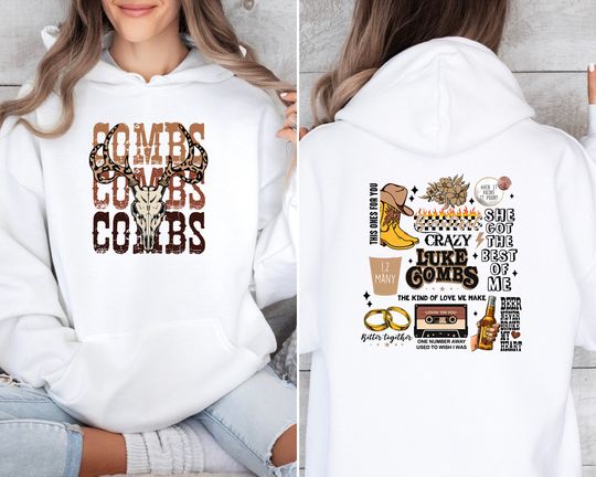 Discover Combs Bullhead Sweatshirt, Country Music Hoodie, World Tour 2024, Cowboy Shirt, Cowgirl Tshirt, Back And Front Shirt, Gift For Her